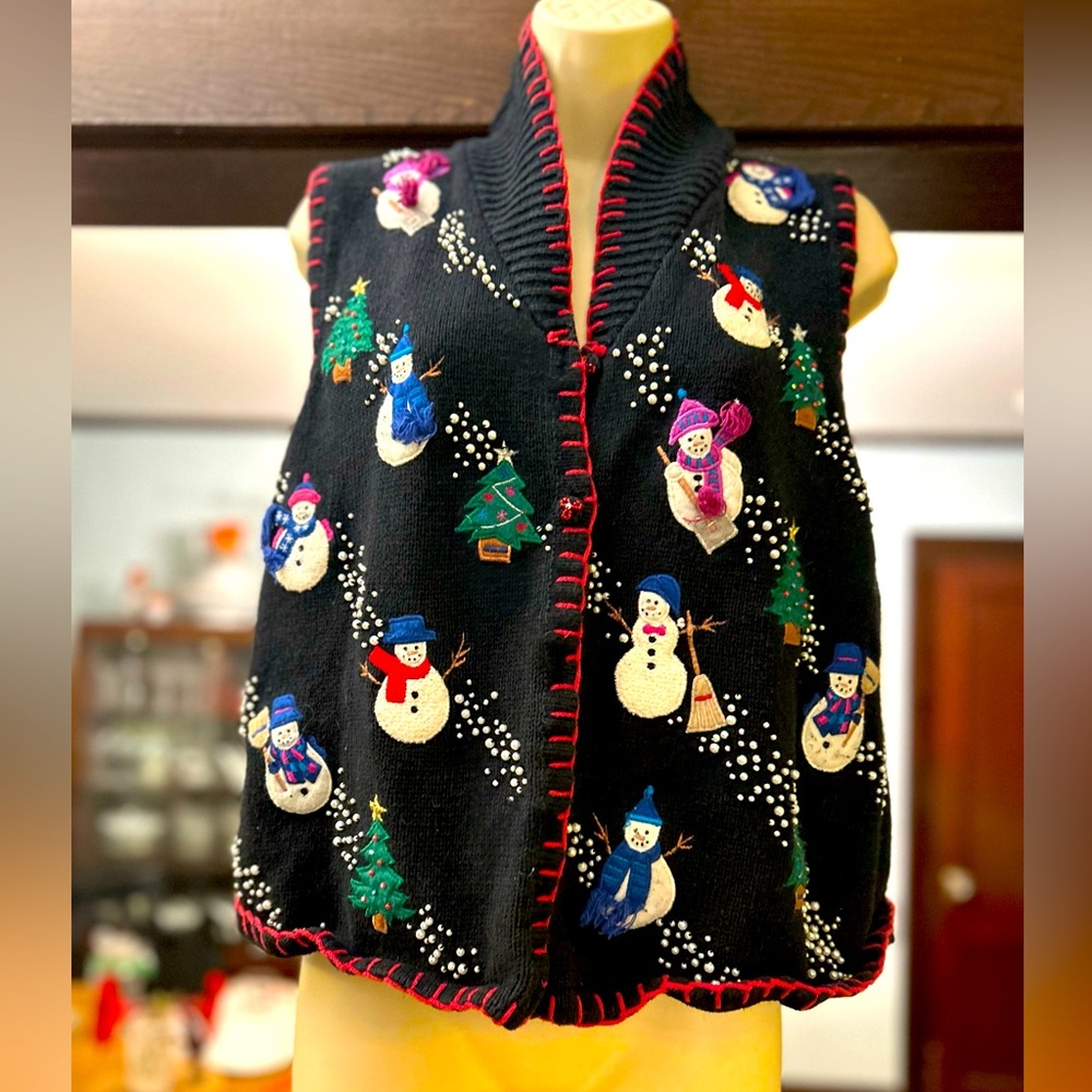 Hand stitched Christmas Sweater Vest for your Christmas party cheer